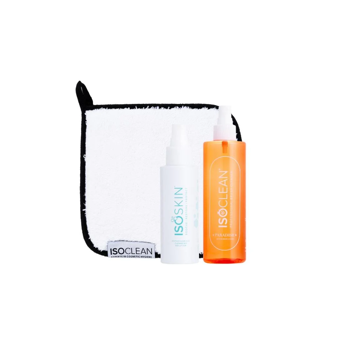 Iso x Amy's Favourites Bundle - scented Makeup brush cleaner / mini microfibre towel / hypochlorous skin spray