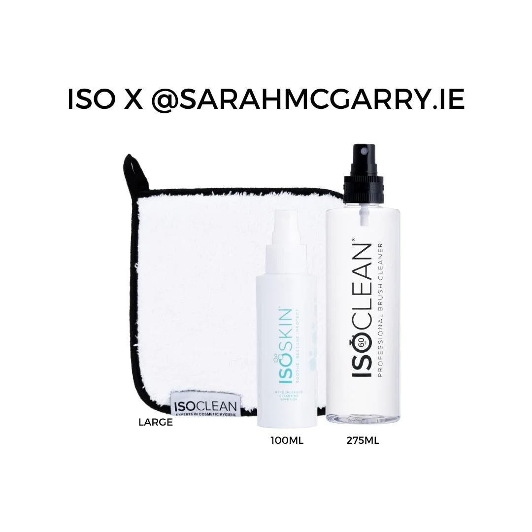 ISO x Sarah - Makeup Brush Cleaner & Hypochlorous Skin Spray Bundle for Spotless Tools & Glowing Skin