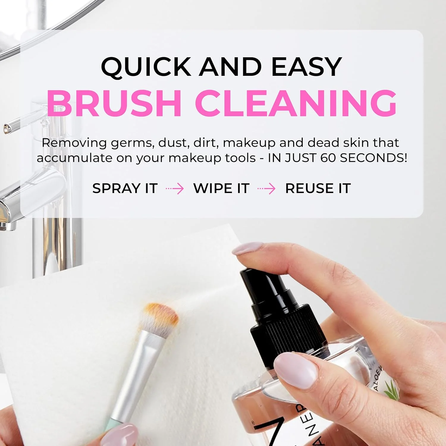 Spray Brush Cleaner and Microfibre Towel - Image 4