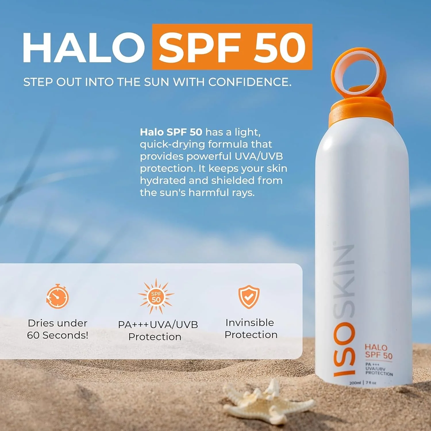 Halo SPF 50 spray - PA+++ UVA/UVB Protection - Image 3